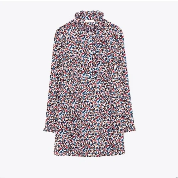 Tory Burch Wildflower Deneuve Tunic Top Sz:XS 100% Cotton Floral Popover NWOT - Picture 3 of 4